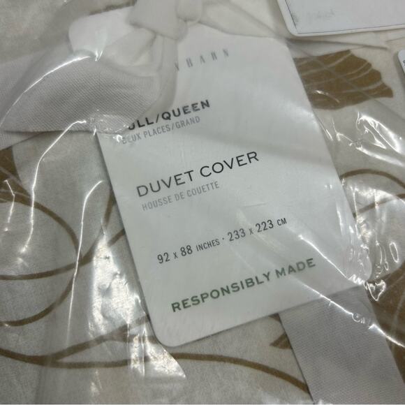 Pottery Barn Autumn Botanical Print Percale Duvet Cover Bedding Full Queen NEW - Picture 4 of 5